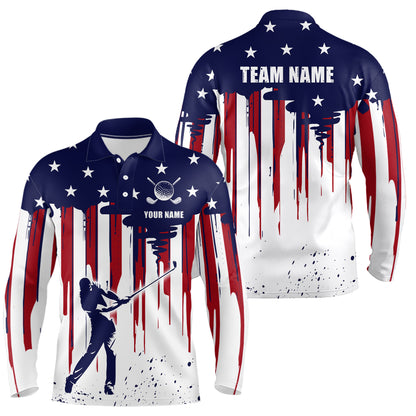 Customize Patriotic Golf Polo Shirt with Team American Golf Shirts for Women Men MMG04