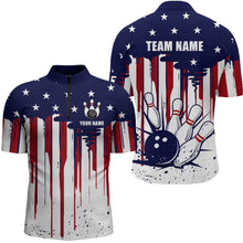 Load image into Gallery viewer, Patriotic Bowling Shirt for Men Women Custom Bowling Polo Shirt &amp; Quarter-Zip Shirts MBL01