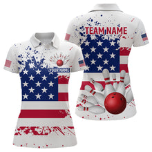 Load image into Gallery viewer, Patriotic Bowling Shirt Custom American Flag Bowling Shirts for Women Men Polo&amp;1/4 Zip MBL07