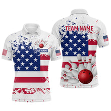 Load image into Gallery viewer, Patriotic Bowling Shirt Custom American Flag Bowling Shirts for Women Men Polo&amp;1/4 Zip MBL07