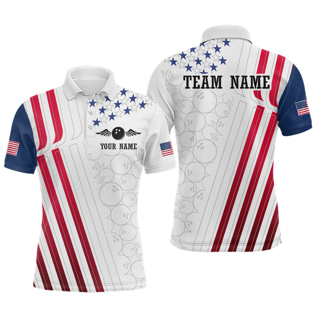 American Flag Bowling Shirts for Men Women Team Bowling Shirt Patriotic Bowling Shirt MBL08