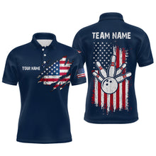 Load image into Gallery viewer, Patriotic Bowling Shirts American Flag Bowling Polo &amp; 1/4 Shirt for Men Women Team MBL16