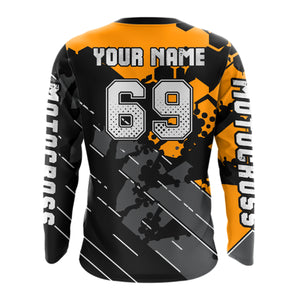 Motocross Racing Jersey Orange Upf30+ Motorcycle Dirt Bike Jersey Off-Road Shirt Men Kid Women XM298