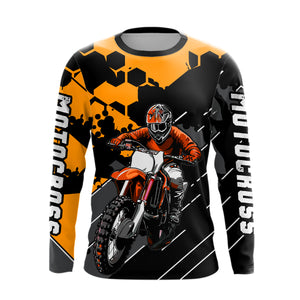 Motocross Racing Jersey Orange Upf30+ Motorcycle Dirt Bike Jersey Off-Road Shirt Men Kid Women XM298