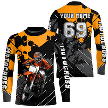 Load image into Gallery viewer, Motocross Racing Jersey Orange Upf30+ Motorcycle Dirt Bike Jersey Off-Road Shirt Men Kid Women XM298