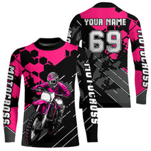 Load image into Gallery viewer, Motocross Racing Jersey Pink Upf30+ Motorcycle Dirt Bike Jersey Off-Road Shirt Men Kid Women XM298