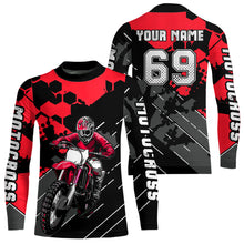 Load image into Gallery viewer, Motocross Racing Jersey Red Upf30+ Motorcycle Dirt Bike Jersey Off-Road Shirt Men Kid Women XM298