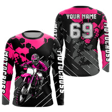 Load image into Gallery viewer, Motocross Racing Jersey Pink Upf30+ Motorcycle Dirt Bike Jersey Off-Road Shirt Men Kid Women XM298