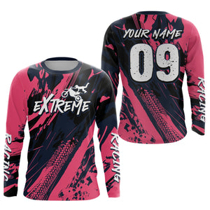 Pink Motocross Racing Dirt Bike Jersey For Kid Men Women Upf30+ Motorcycle Shirt XM323