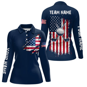 Custom American Flag Golf Polo Shirt Patriotic US Golf Polo for Men Women MMG17