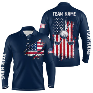 Custom American Flag Golf Polo Shirt Patriotic US Golf Polo for Men Women MMG17