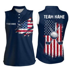 Custom American Flag Golf Polo Shirt Patriotic US Golf Polo for Men Women MMG17