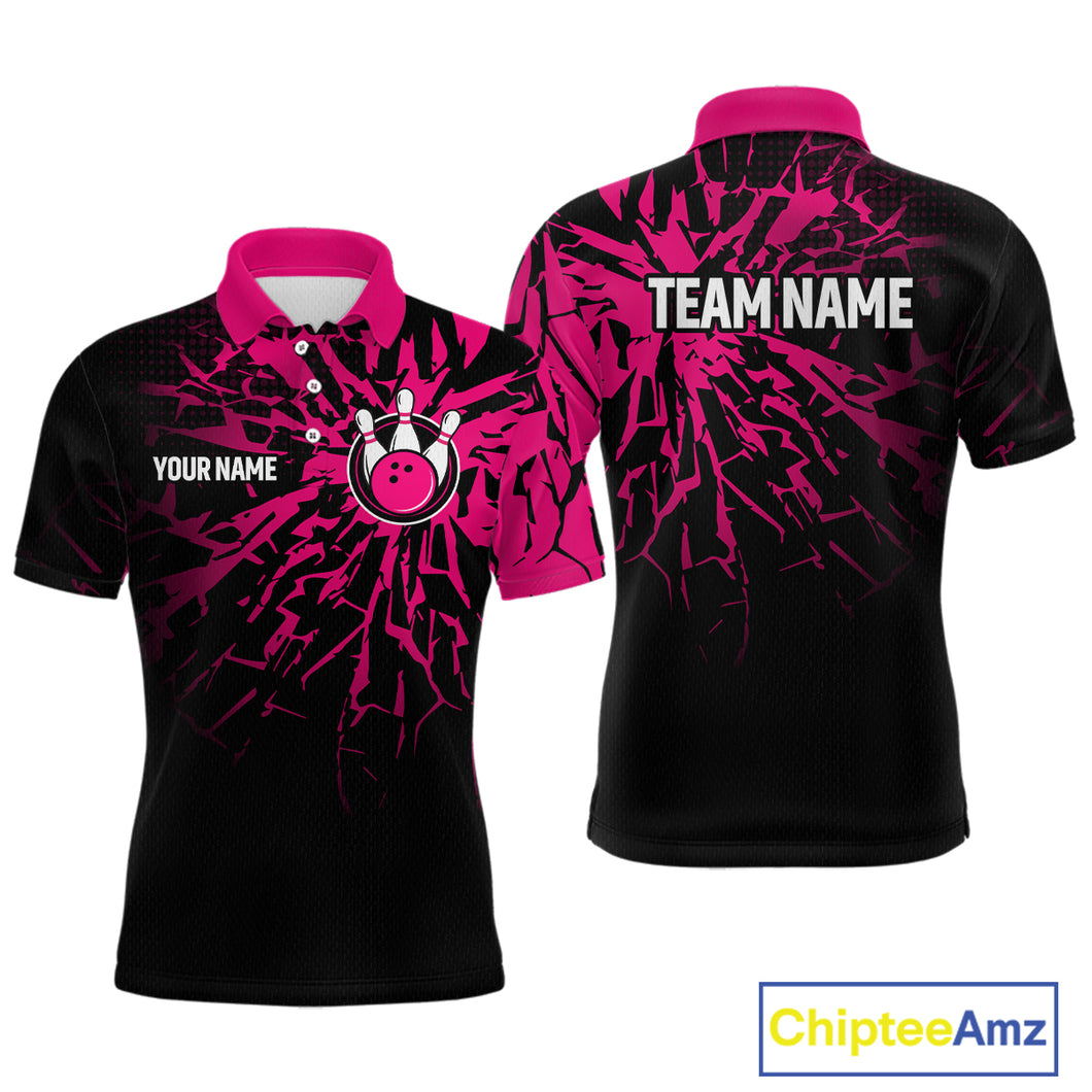 Custom Pink Bowling Shirt Blue for Men Women and Team Bowling Jerseys MBL102