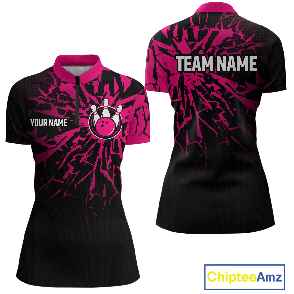 Custom Pink Bowling Shirt Blue for Men Women and Team Bowling Jerseys MBL102