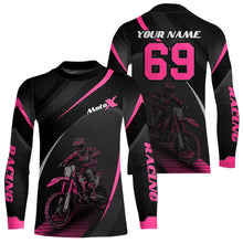 Load image into Gallery viewer, Motocross Racing Jersey Pink Dirt Bike Shirt Off-road Riding Jersey Kid Men Women XM306