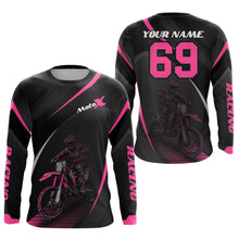 Load image into Gallery viewer, Motocross Racing Jersey Pink Dirt Bike Shirt Off-road Riding Jersey Kid Men Women XM306