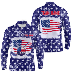 Custom American Flag Golf Polo Shirt for Men Women Patriotic US Golf Polo Shirts MMG19