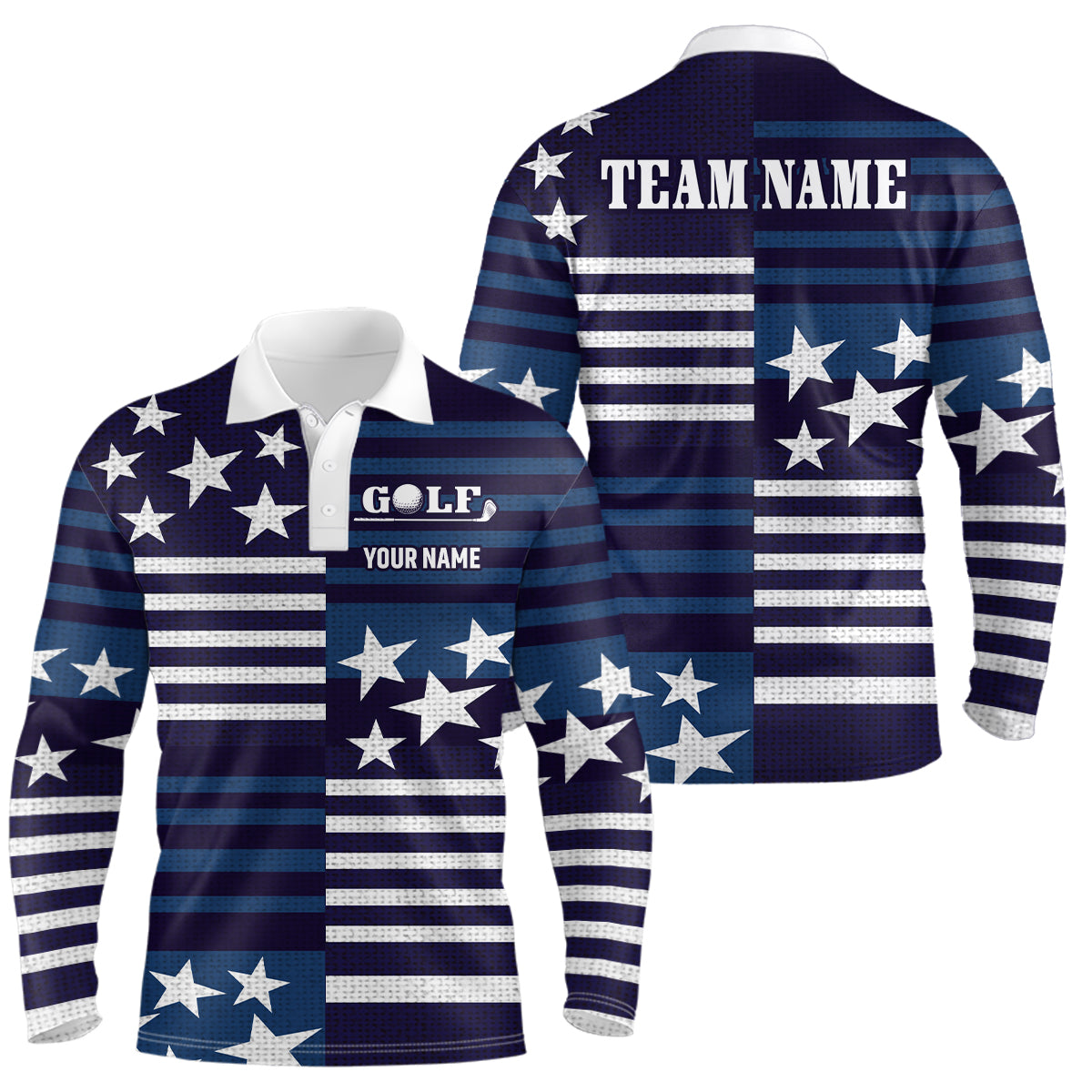 Customize Patriotic Golf Polo Shirt for Team Blue Golf Shirts for Women Men MMG22