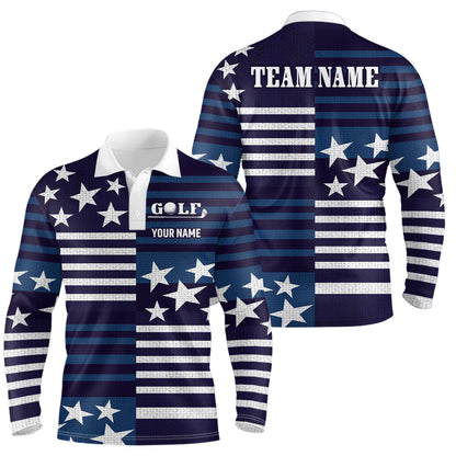 Customize Patriotic Golf Polo Shirt for Team Blue Golf Shirts for Women Men MMG22