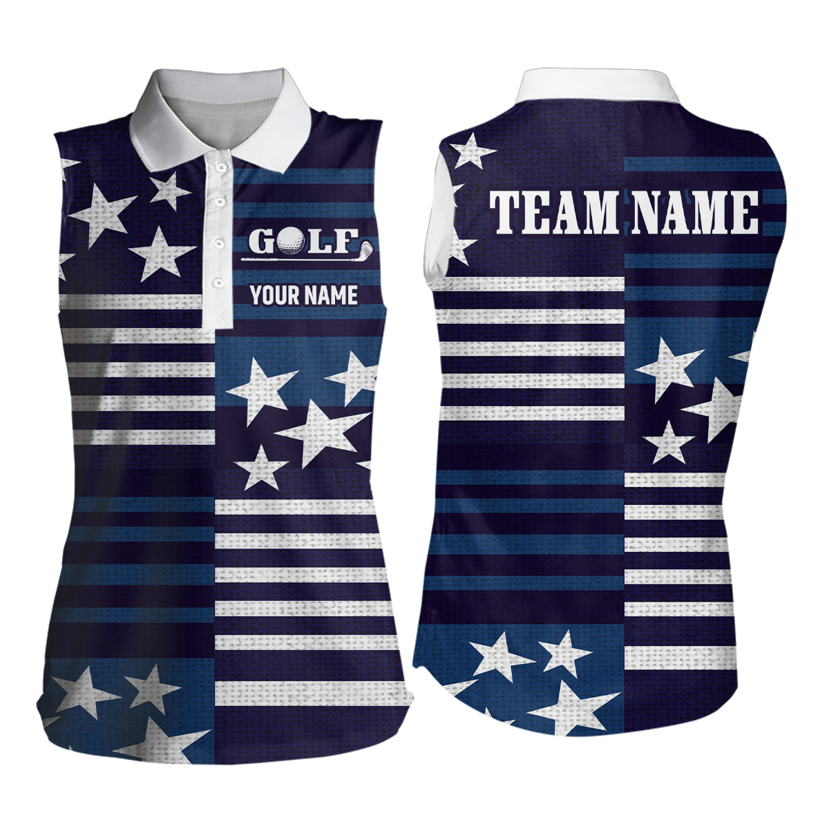 Customize Patriotic Golf Polo Shirt for Team Blue Golf Shirts for Women Men MMG22