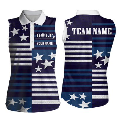 Customize Patriotic Golf Polo Shirt for Team Blue Golf Shirts for Women Men MMG22