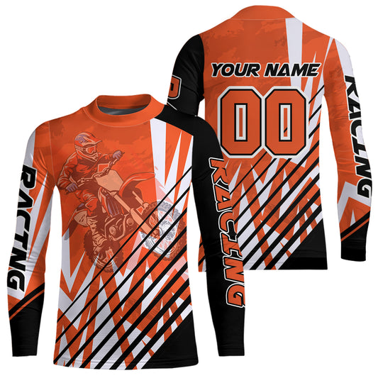 Custom Motocross Jersey Orange Racing Dirt Bike Jersey for Men Kid Women Upf30+ XM353