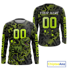 Load image into Gallery viewer, Custom Dinosaur Motocross Racing Jersey Green Dirt Bike Jersey for Men Kid Women XM387