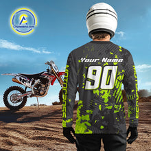 Load image into Gallery viewer, Custom Grunge Motocross Jersey Green Dirt Bike Shirts for Kid Adult Off Road Jersey XM390