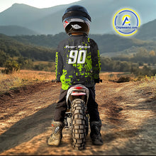 Load image into Gallery viewer, Custom Grunge Motocross Jersey Green Dirt Bike Shirts for Kid Adult Off Road Jersey XM390