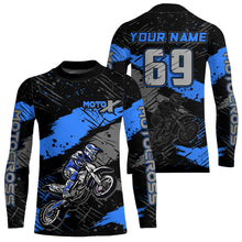 Load image into Gallery viewer, Motocross Racing Off-road Jersey Blue Dirt Bike Riding Shirt For Men Kid Women XM303