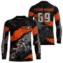 Load image into Gallery viewer, Motocross Racing Off-road Jersey Orange Dirt Bike Riding Shirt For Men Kid Women XM303