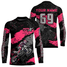 Load image into Gallery viewer, Motocross Racing Off-road Jersey Pink Dirt Bike Riding Shirt For Men Kid Women XM303