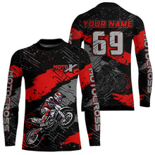 Load image into Gallery viewer, Motocross Racing Off-road Jersey Red Dirt Bike Riding Shirt For Men Kid Women XM303