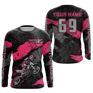 Motocross Racing Off-road Jersey Pink Dirt Bike Riding Shirt For Men Kid Women XM303