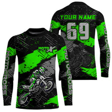 Load image into Gallery viewer, Motocross Racing Off-road Jersey Green Dirt Bike Riding Shirt For Men Kid Women XM303