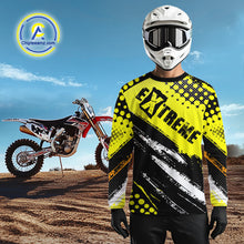 Load image into Gallery viewer, Black and Yellow Motocross Jersey Custom Dirt Bike Riding Shirts for Men Kid Women XM383