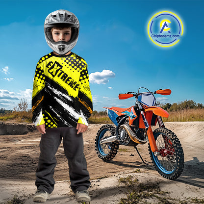 Black and Yellow Motocross Jersey Custom Dirt Bike Riding Shirts for Men Kid Women XM383