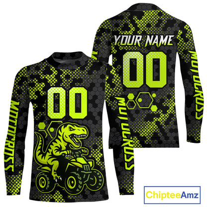 Dinosaur ATV Racing Jersey Custom Green ATV Motocross Shirt Kid Adult ATV Jersey MX133