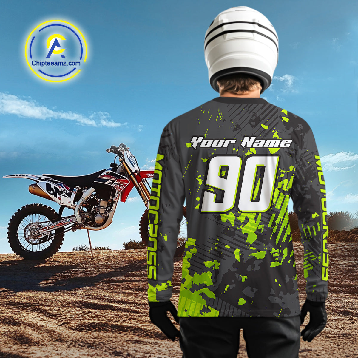 Green ATV Motocross Racing Jersey Custom ATV Shirts Kid Women Men Quad Jersey MX136
