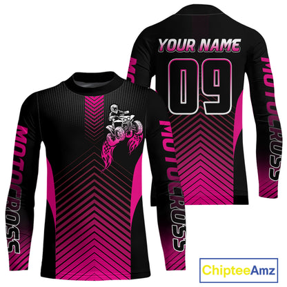 Pink ATV Riding Jersey Custom Quad Bike Jersey for Men Kid Women  ATV Racing Shirt MX105