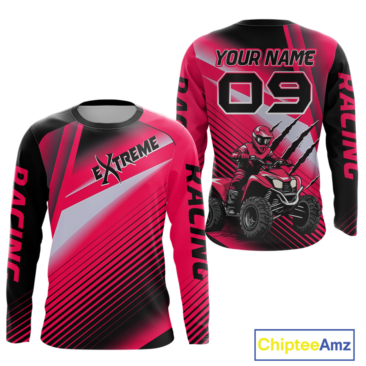 Pink ATV Riding Jersey Custom ATV Quad Bike Shirt for Men Kid Women ATV Shirt MX107