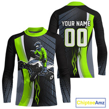 Load image into Gallery viewer, Green ATV Motocross Racing Jersey Custom ATV Shirts Kid Women Men Quad Jersey MX109