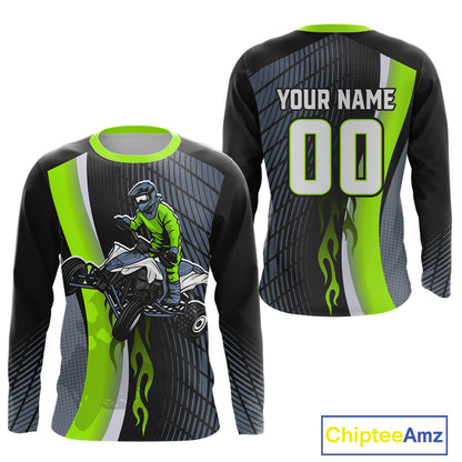 Green ATV Motocross Racing Jersey Custom ATV Shirts Kid Women Men Quad Jersey MX109