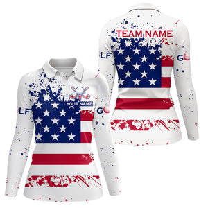 Custom US Flag Golf Polo Shirt Patriotic American Flag Golf Polo for Men Women MMG31