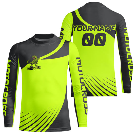 Green Dinosaur Motocross Racing Jersey Custom Dirt Bike Jersey for Men Kid Women XM373