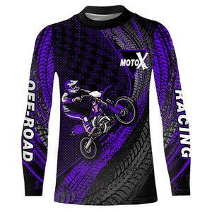 Dirt Bike Jersey Men Kid Women Upf30+ Purple Motocross Shirt Racing Off-Road Shirt XM203