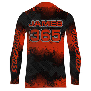 ATV Motocross Racing Jersey Red Black Upf30+ Quad Bike Shirt Kid Men ATV Riding Jersey MX26