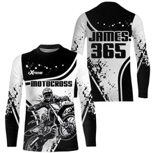 Load image into Gallery viewer, Motocross Jersey Black White UPF30+ Dirt Bike Shirt Men Kid MX Racing Motorcycle Jersey XM172