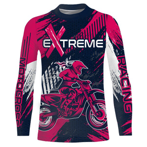 Pink Motocross Racing Jersey Upf30+ Off-road MX Racing Dirt Bike Jersey Kid Girl Women XM174