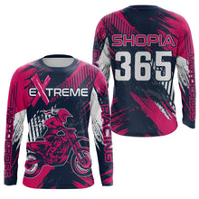 Load image into Gallery viewer, Pink Motocross Racing Jersey Upf30+ Off-road MX Racing Dirt Bike Jersey Kid Girl Women XM174